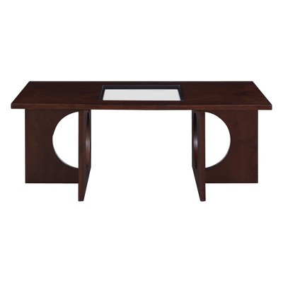 NicBex Modern 47" Wood Rectangular Coffee Table with Clear Tempered Glass Top for Living Room and Office