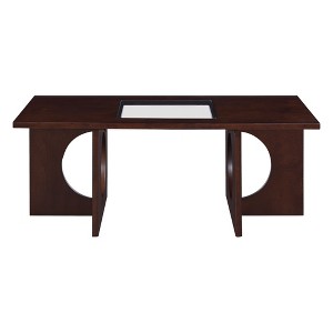 NicBex Modern 47" Wood Rectangular Coffee Table with Clear Tempered Glass Top for Living Room and Office - 1 of 4
