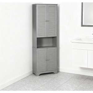 ORRD Tall Bathroom Cabinet with Adjustable Shelves, 71.75" Narrow Storage Cabinet for Small Space, Gray Freestanding Organizer for Bathroom, Kitchen - 1 of 4
