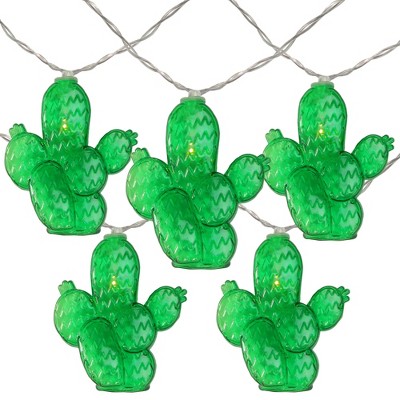 Northlight 10ct Battery Operated Prickly Pear Cactus Summer LED String Lights Warm White - 4.5' Clear Wire