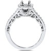 Pompeii3 1/3ct Cushion Halo Diamond Vintage Engagement Ring Setting 14K White Gold - 3 of 4