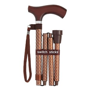 Switch Sticks Cognac Aluminum Folding Cane 32 to 37 Inch Height - 1 of 4