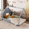 KIGFTSOD Full Size Wood House Bed with Window and Fence - 2 of 4