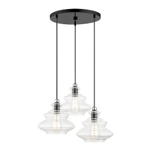 Livex Lighting Everett 3 - Light Pendant in  Shiny Black/Chrome - 1 of 4