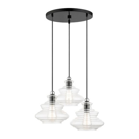 Livex Lighting Everett 3 - Light Pendant in  Shiny Black/Chrome - image 1 of 4