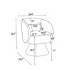 Grungis Linen Swivel Accent Chair with Wooden Base,Ergonomic Design Barrel Chair,Armchair for Bedroom,Reading Room - 3 of 4