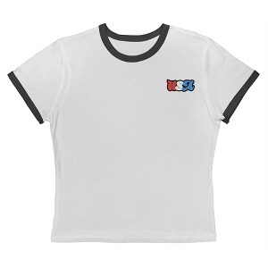Rerun Island Women's Usa Lc Retro Colorful Logo Americana 4Th Of July Short Sleeve Graphic Cotton Retro Vintage Ranger Baby Tee - 1 of 4