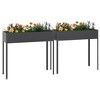 Garden Planters 2 pcs Anthracite Galvanized Steel vidaXL - 3 of 4