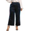 Agnes Orinda Women's Plus Size Shiny Metallic Sparkly Elastic Waist Wide Leg Pants - 2 of 4