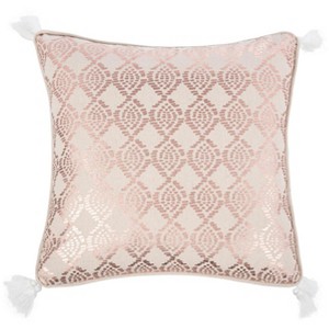 Remis Pillow - Rose Gold/White - 18"X18" - Safavieh - 1 of 3