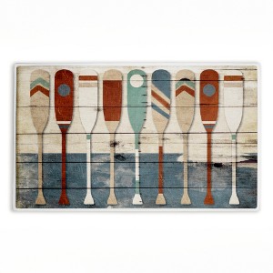 Stupell Industries Various Rustic Oars Patterns Printed Plush Bath Mat And Bath Rug, Design By Milli Villa, 18"X30" - 1 of 4