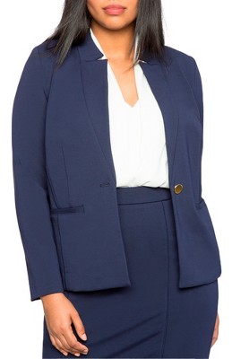 ELOQUII Women's Plus Size The Ultimate Stretch One Button Blazer