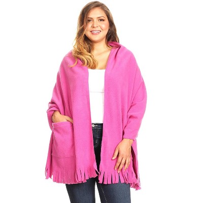 White Mark Womens Plus Casual Fit Three Quarter Sleeve V Neck Wrap Sweater - Pink One Size Fits Most