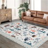Fulvari Washable Area Rug Large Cream Colorful Boho Rugs Vintage Bedroom Rug Ultra-Thin Traditional Floral Carpet - 2 of 4