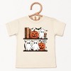 Halloween Bookshelf Ghosts - Youth Short Sleeve Graphic T-Shirt and Toddler Short Sleeve Graphic T-Shirt - 2 of 4