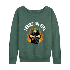 Women's - Disney Villains - Hades I Bring The Fire Lightweight French Terry Wide Neck Long Sleeve Shirt - 1 of 4