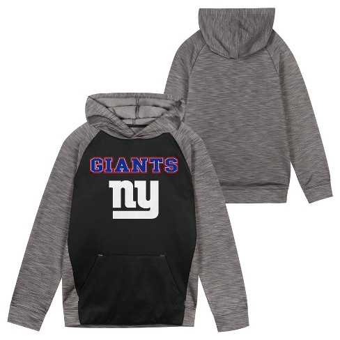 NFL New York Giants Boys' Black/Gray Long Sleeve Hooded Sweatshirt - XS