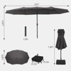 15 FT Extra Large Patio Umbrella w/ Base, Double-Sided Umbrella with Crank Handle, Outdoor UVProtective Pool Umbrella for Garden, Backyard, Poolside - 3 of 4
