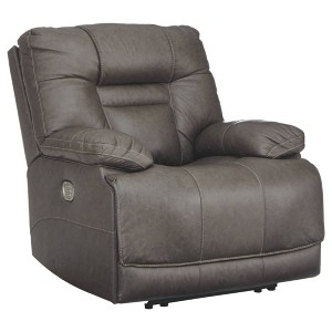 Wurstrow Power Recliner with Adjustable Headrest Smoke - Signature Design by Ashley, Grey