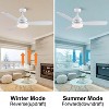 BestParts Smart 48" LED Ceiling Fan with Remote Control - Dual Seasonal Wind Modes, 5-Speed + 3-Color Lighting, Energy Efficient, White - 3 of 4