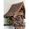 Eight Day Cuckoo Clock – 13.5 in Height – Chalet with Beer Drinker Animated Figure – By River City Clocks - 4 of 4