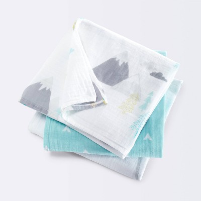 Baby 3pk Basic Muslin Burp Cloth - Cloud Island™ Blue : Target