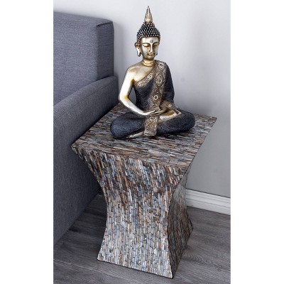 Pearl Inlay Hourglass Accent Table 15"x19" - Multicolor