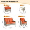 XIZZI 6 Pieces Furniture Set with Swivel Rocking Chairs, Furniture Sofa Set with Ottomans and Loveseat, Rattan Conversation Couch Set - 3 of 4