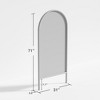 Wooakway Solid Wood Full Length Mirror Arch Accent Wall Mirror Novelty Cheval Mirror Black/Brown - 3 of 4