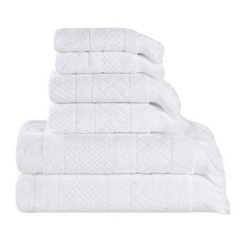Violet Linen Hand Towels Set of 2, LimeStone Diamond Geometric Pattern,  100% Terry Plush 600 GSM Cotton Super Soft Highly Absorbent Jacquard  Fashion
