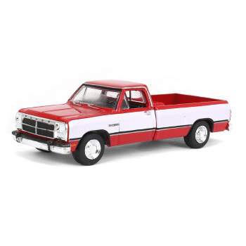 Greenlight Collectibles 1/64 Red & White 1992 Dodge Ram 1st Generation Pickup Truck Outback Toys Exclusive 51384-A
