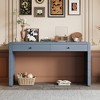 Curved Wooden Console Table with Storage, Rustic Farmhouse Entryway Table with 2 Drawers for Hallway & Living Room - ModernLuxe - 3 of 4
