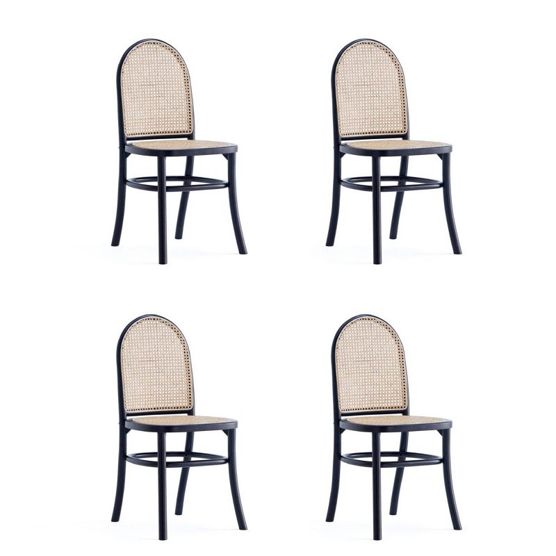 Set of 4 Paragon Dining Chairs Black/Cane - Manhattan Comfort, 1 of 12