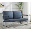 Vynxaria Blue/Dark Gray/ Yellow Accent Chair for One + Double, Metal Armrests & Foam Padding, Ideal for Living, Bedroom, Study Areas - 4 of 4