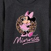 Women's - Disney - Minnie Leopard Print Lightweight French Terry Wide Neck Long Sleeve Shirt - 2 of 4