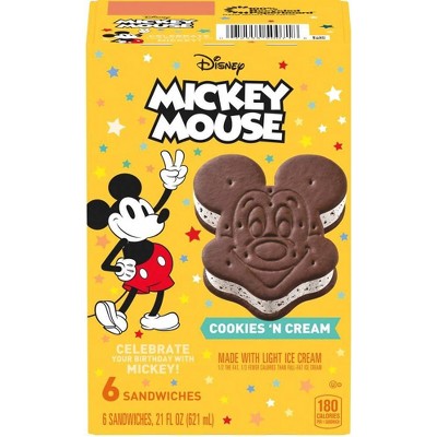 Disney Mickey Mouse Ice Cream Sandwiches - 6ct