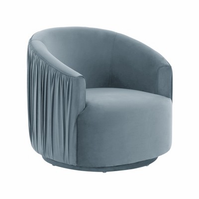 TOV Furniture London Pleated Velvet Swivel Chair