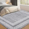 Modern Geometric Area Rug Bordered Rugs for Living Room Bedroom Indoor Soft Low Pile Non-Slip Rug - 2 of 4