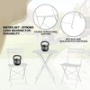 Bistro Table and Chairs Set, 3 Piece Foldable Patio Furniture Set, Outdoor & Indoor Bistro Set for Patio Balcony Porch Poolside, 2 Chairs and 1 Table - 3 of 4