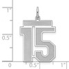 Black Bow Jewelry Sterling Silver, Jersey Collection, Large Number 15 Pendant - 4 of 4