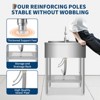 Stainless Steel Utility Sink with Faucet, Freestanding Laundry Tub with Adjustable Legs, Hot & Cold Water Pipes - 3 of 4
