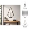 Round Wall Mirror with Hanging Strap - Metal Frame, Faux Leather Strap, Modern Home Decor for Bedroom, Living Room, Office - 3" Black - 3 of 4