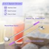 Unique Bargains Stainless Steel Long Handle Reusable Drinking Spoon Straws with Silicone Tips 4 Pcs - 3 of 4