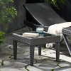 CAVINAS Modern Antibes Wicker Outdoor Patio End Table with Glass Top,Waterproof Weather Resistant Side Table for Patio,Garden,Balcony - 3 of 4