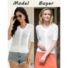 Cardigan for Women Lightweight Summer Sweaters Crew Neck Short Sleeve Cropped Bolero Shrugs Dressy Shirt Top - 3 of 4