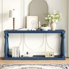 Console Tables Blue with Bottom Shelf and Vase Legs, Classic Wood Console Tables for Hallway, Entryway or Living Room Display and Storage-The Pop Home - 2 of 4