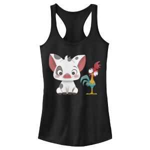 Juniors Womens Moana Pua & Hei Hei Friends Racerback Tank Top - 1 of 4