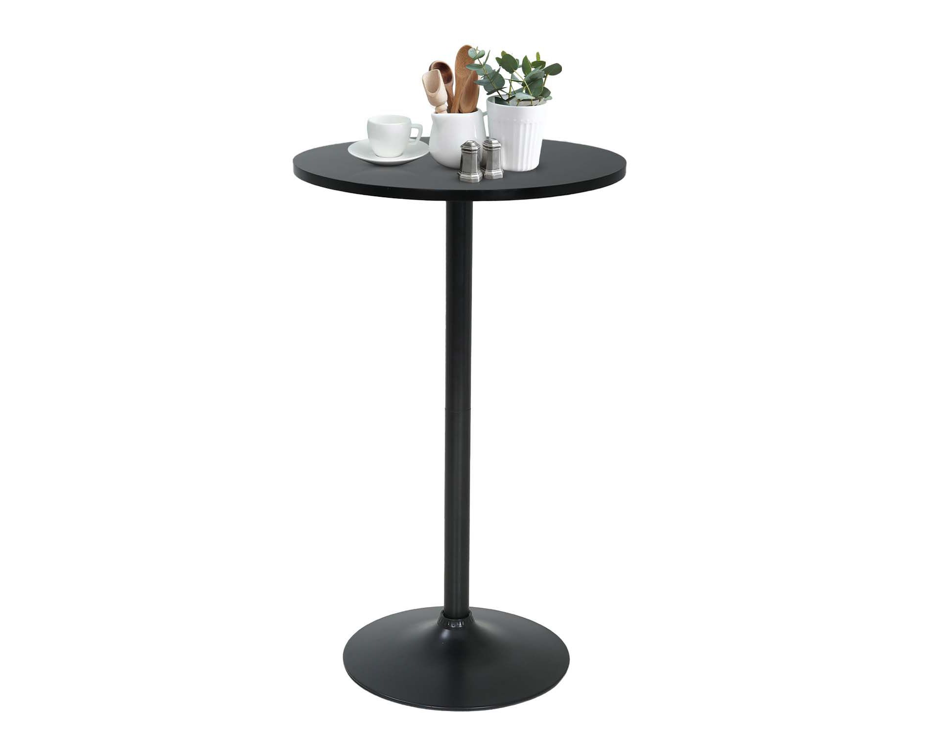 FDW Modern Round Pub Hydraulic Dining Room Home Kitchen Bar Top Tall Table, Black