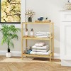 Bamboo Bathroom Shelf, Stand Utility Storage Shelf Multifunctional Bathroom (3-Tier) - 2 of 4