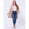 Agnes Orinda Women's Plus Size Lace Open Front 3/4 Sleeve Long Cardigans - 3 of 4
